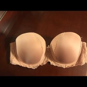 Victoria’s Secret 32DDD Nude Strapless Push-up Bra